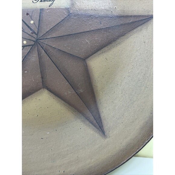 The Hearthside Collection Country Primitive Wood Plate Decor Star Baibara Lloyd - Picture 3 of 5